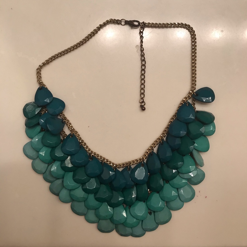 Blue/green statement necklace